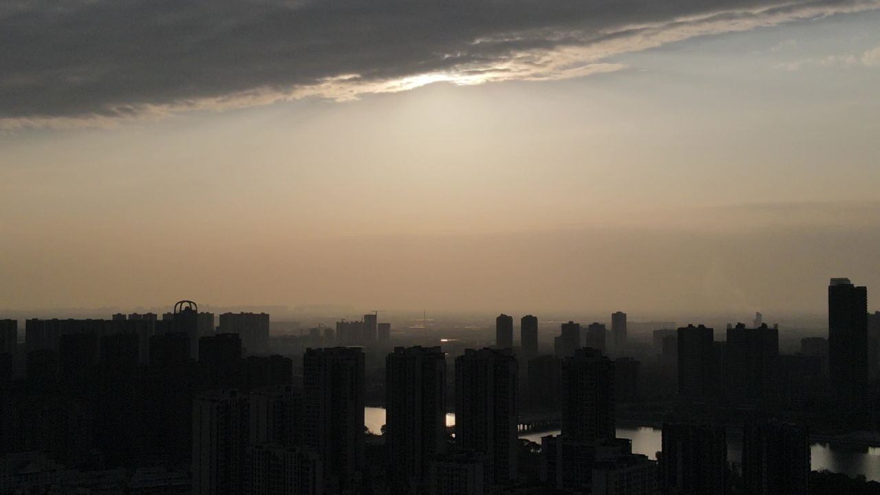 航拍德阳夕阳落日 4