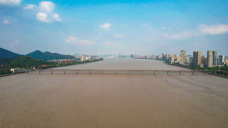 浙江杭州城市风光航拍摄影图 