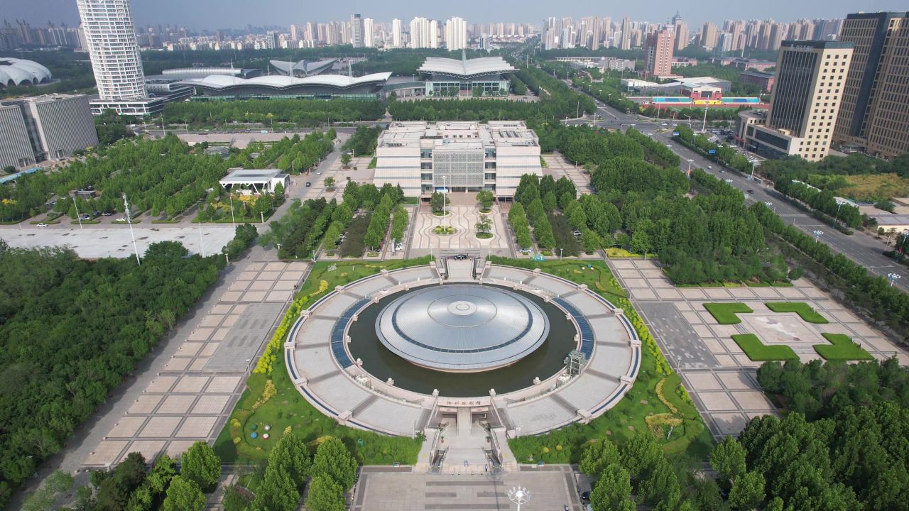河北沧州城市风光地标建筑航拍  