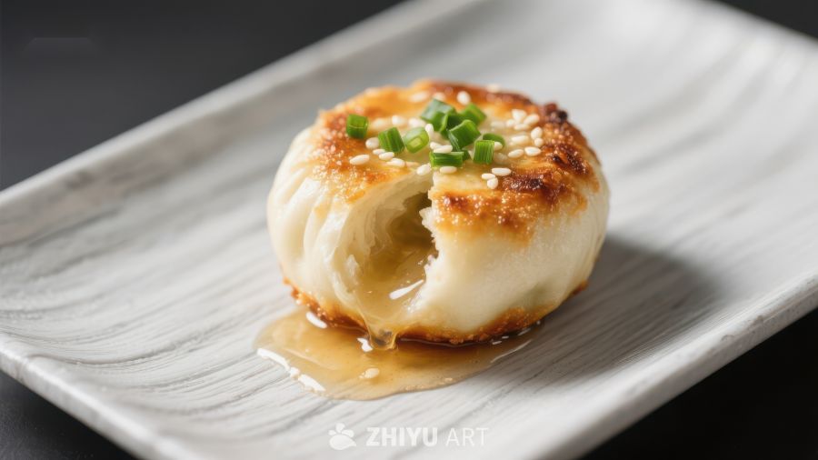 煎饺特写：香脆外皮与鲜美内馅