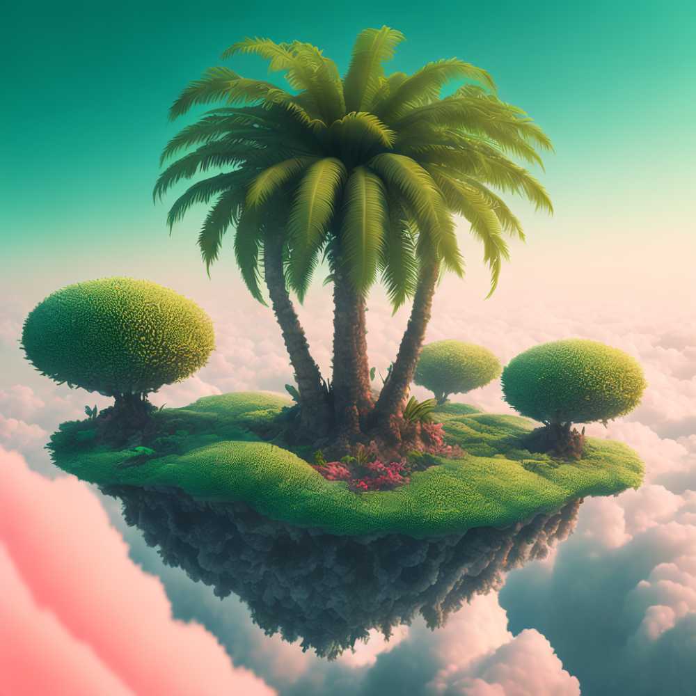 一课绿色棕榈树风景