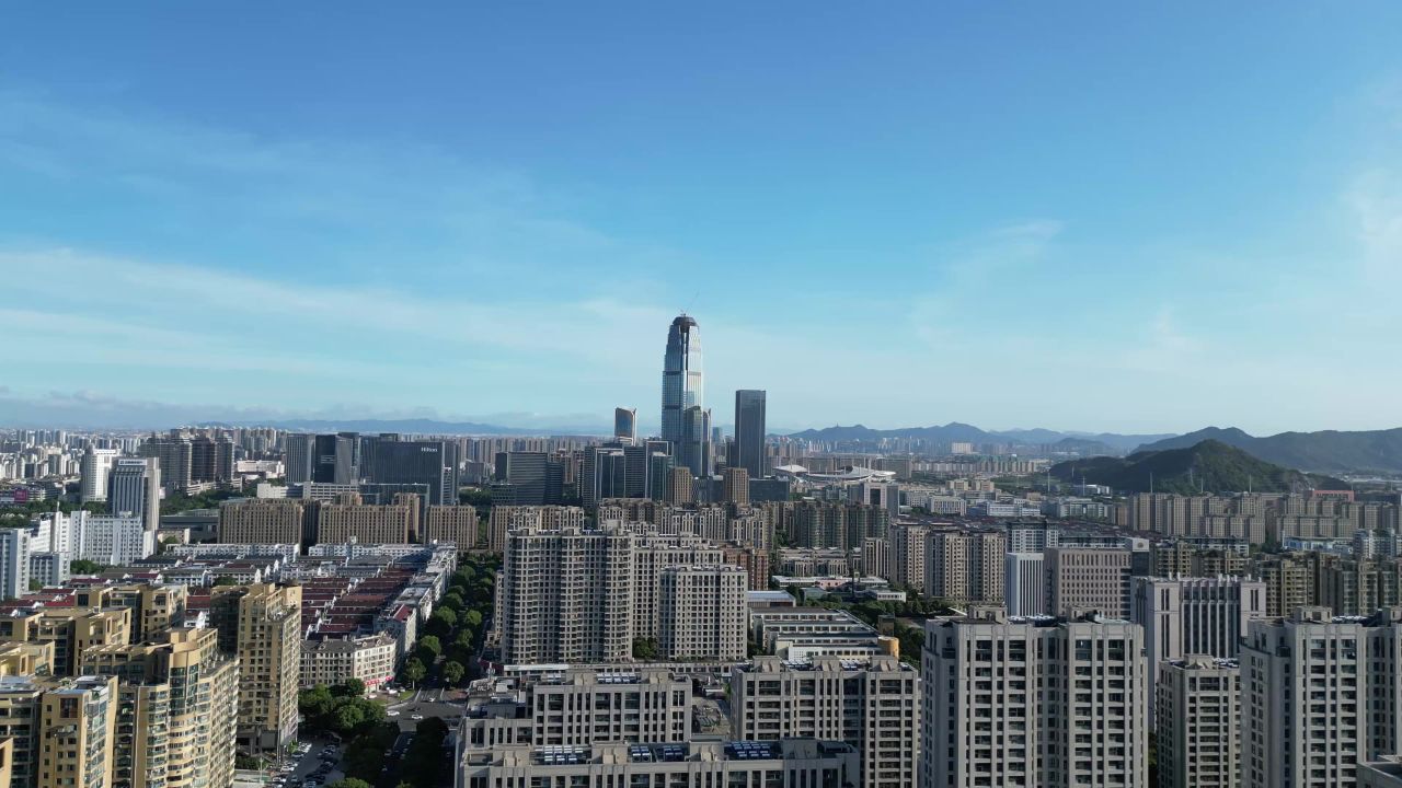 航拍台州城市建设