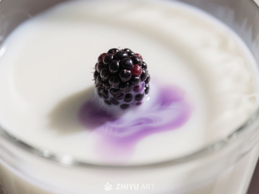 黑莓点缀的酸奶特写 171