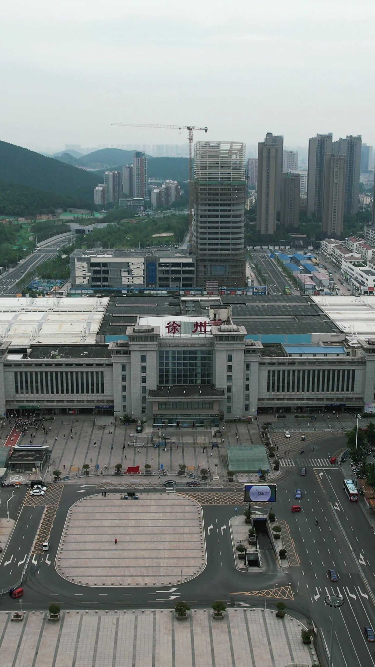 江苏徐州城市风光竖屏航拍 