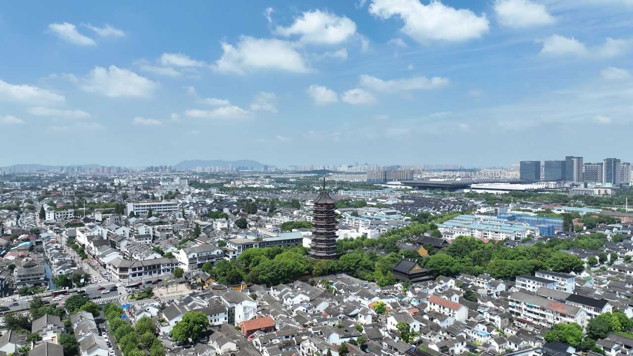 4K航拍苏州古城区