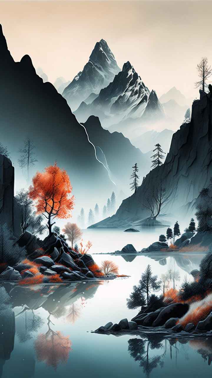 山水画国风背景 93