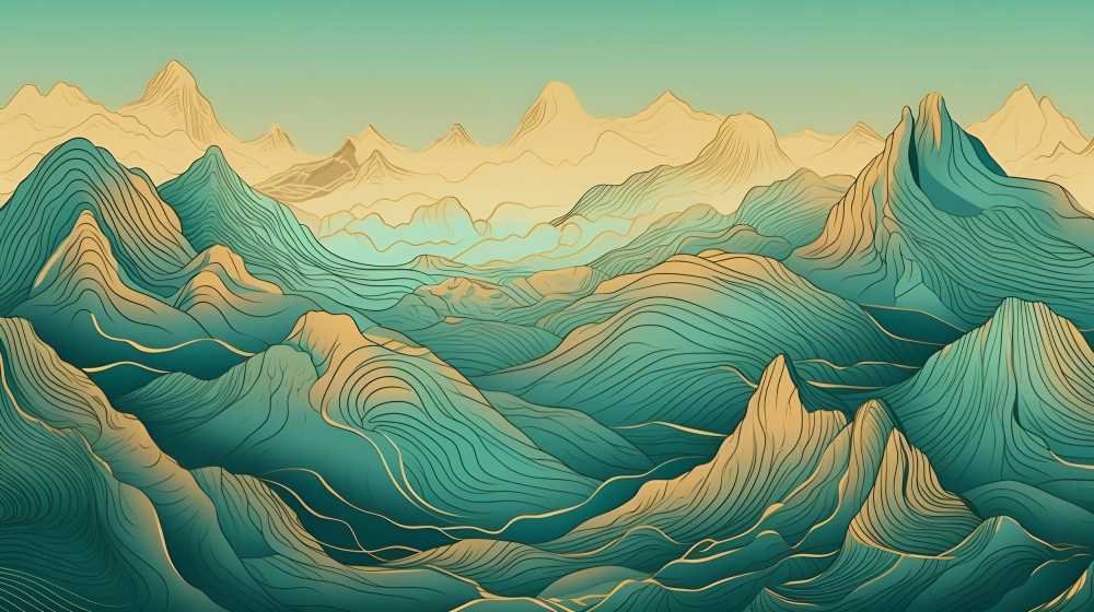 纹理中国风山画