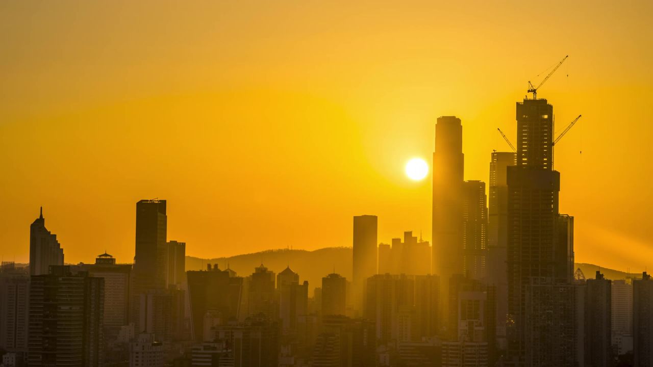 湖南长沙IFS城市建筑日落延时摄影