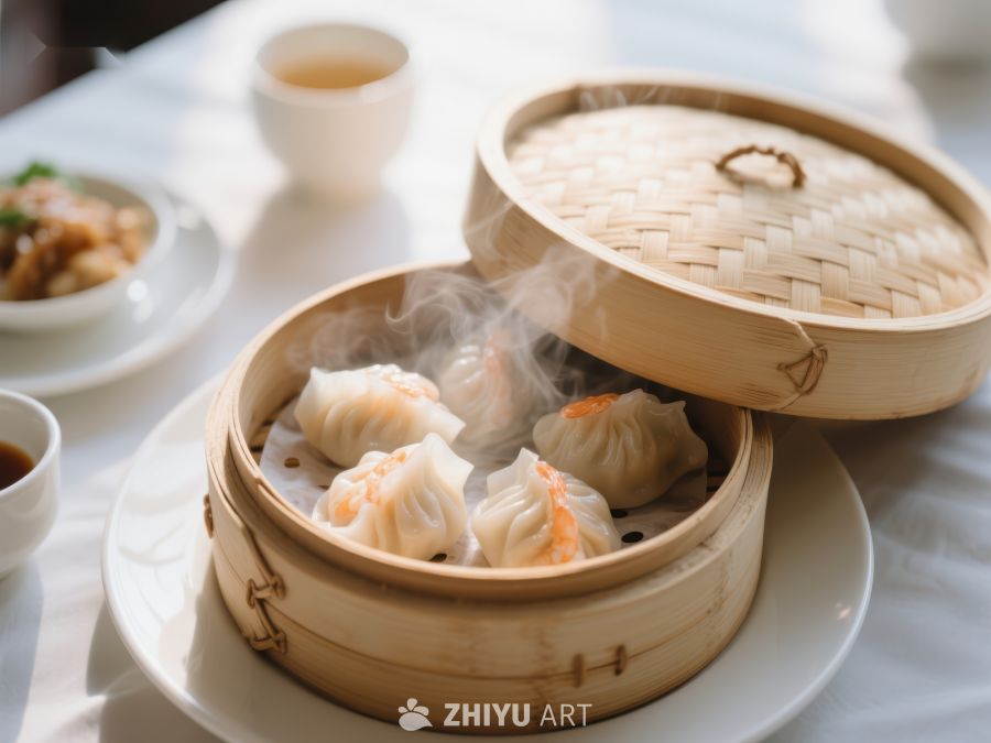 热气腾腾的蒸饺，传统美食享受 936