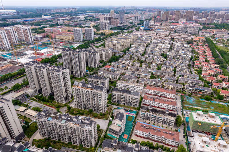 山东聊城城市风光东昌湖中华水上古城航拍