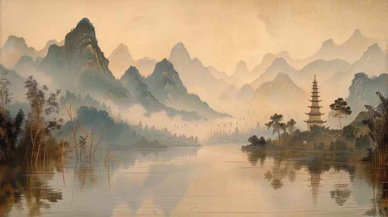 中国风水墨画水墨山水 4