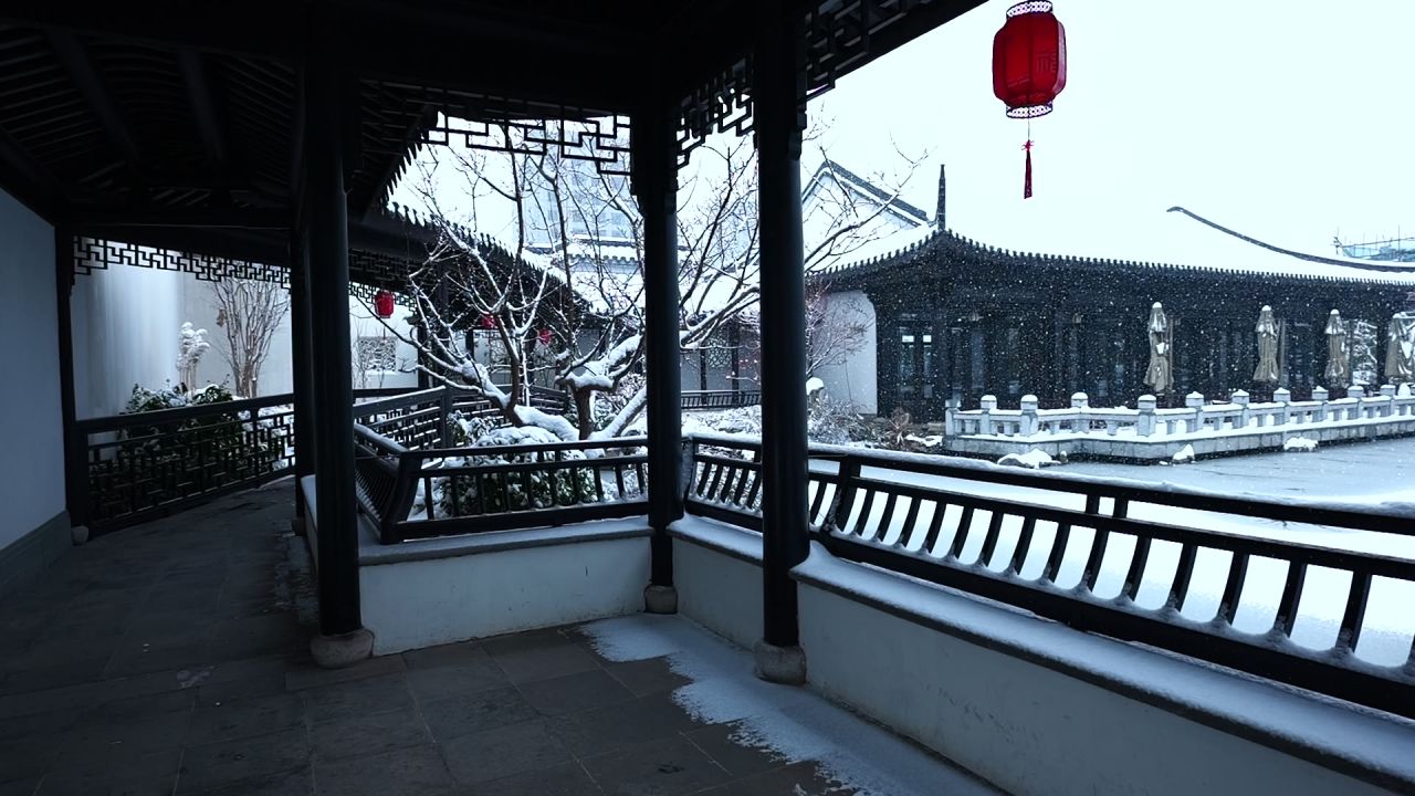 中式园林雪景 园林雪景 江南雪景 15