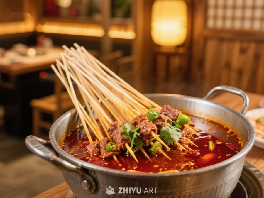 麻辣串串香，热锅中的美味诱惑 369
