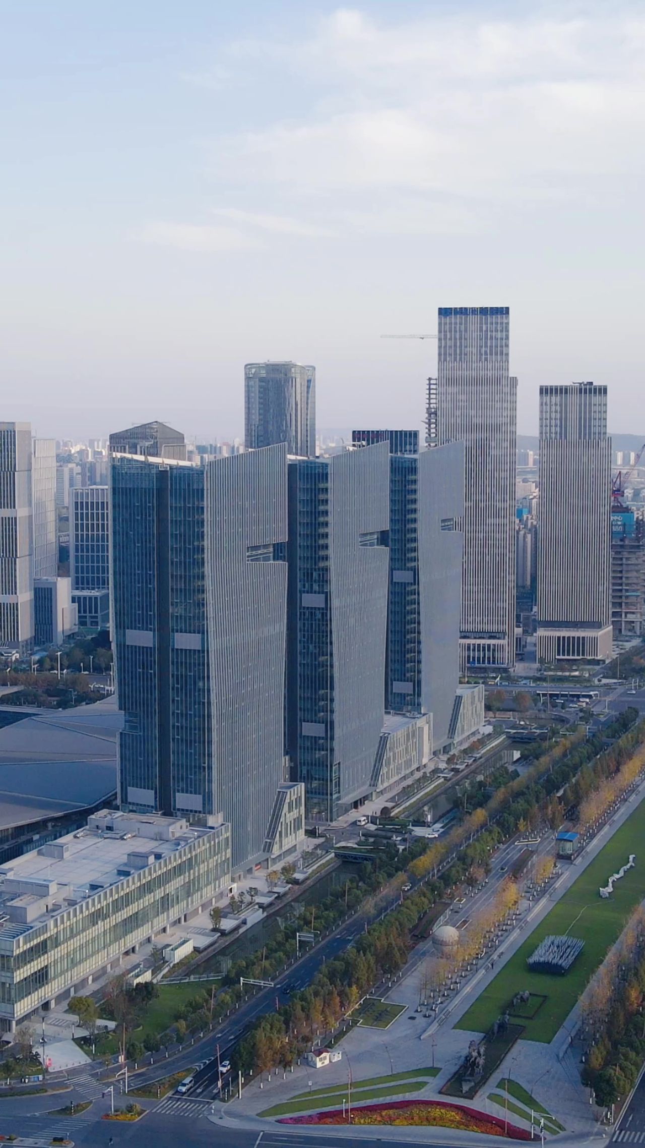 城市航拍江苏南京河西金融中心