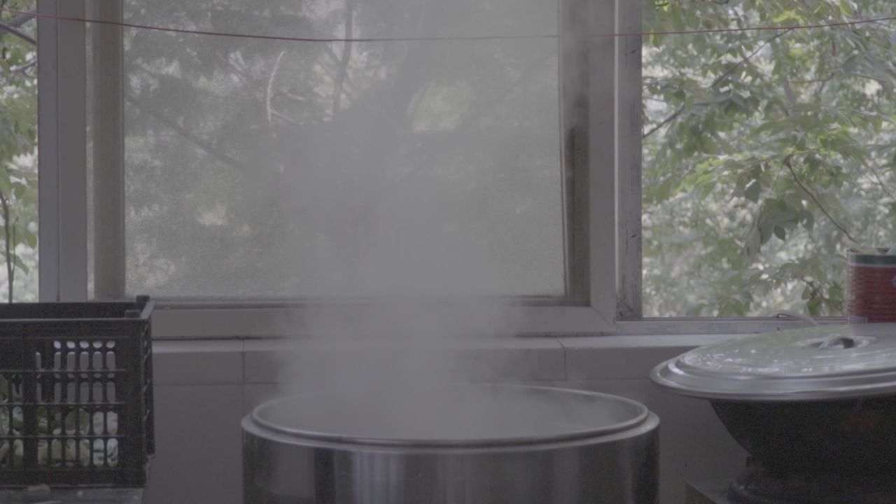 煮面锅的水蒸气