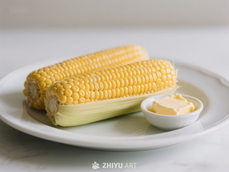 新鲜玉米配黄油，简洁摆盘 533
