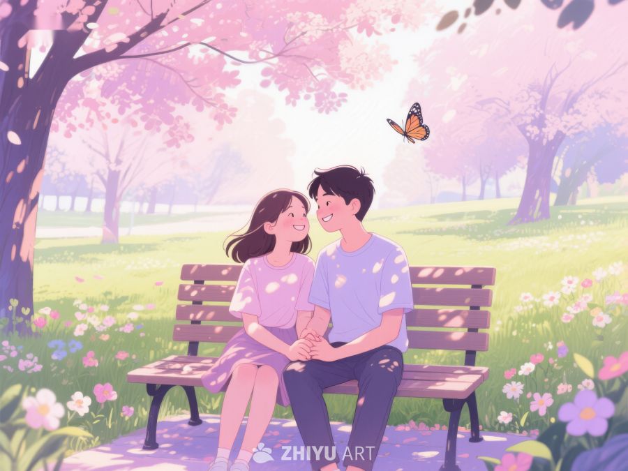 春日公园情侣温馨相拥 84