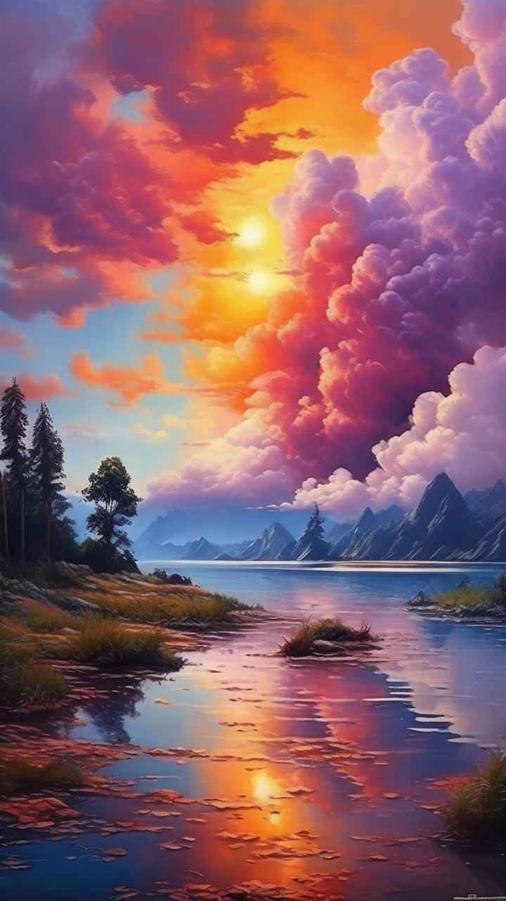 火烧云自然主题插画 21