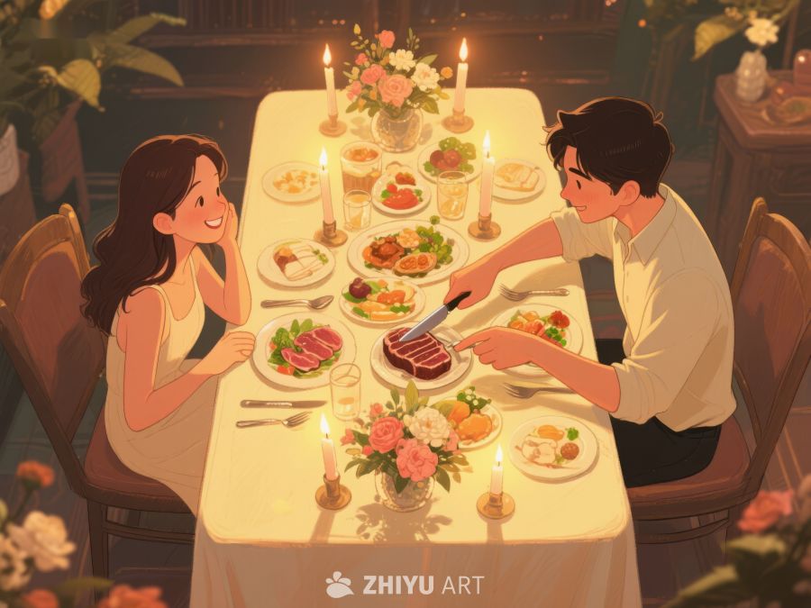 浪漫晚餐：情侣共享美食时光 421