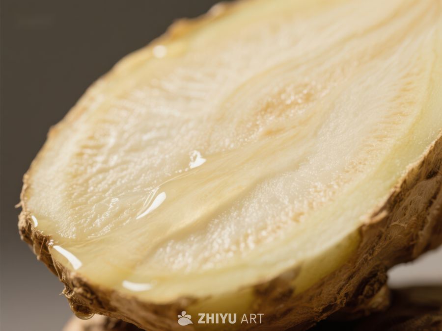 新鲜姜块的特写 493