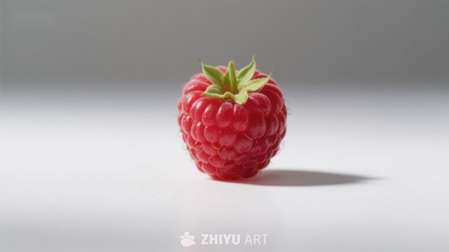 新鲜红莓静置在白色背景上