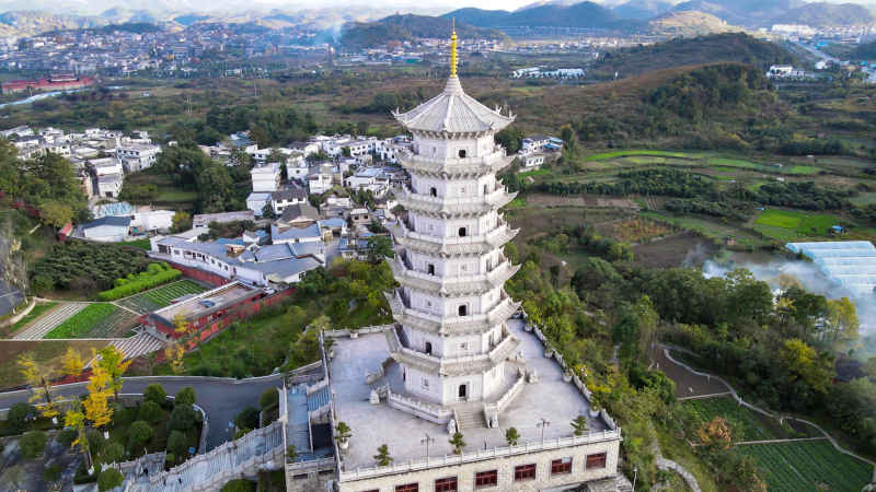 贵州贵阳城市风光航拍图 