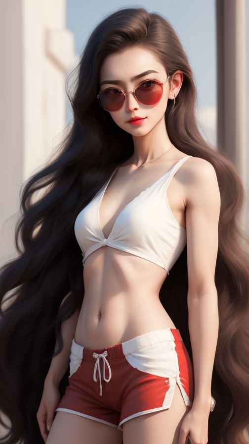 吊带美女