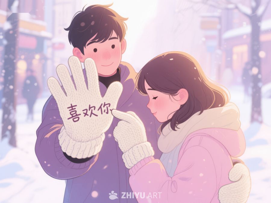 冬日街头情侣温馨互动 109
