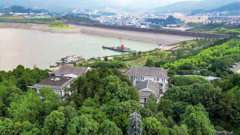 湖北宜昌城市风光航拍摄影图