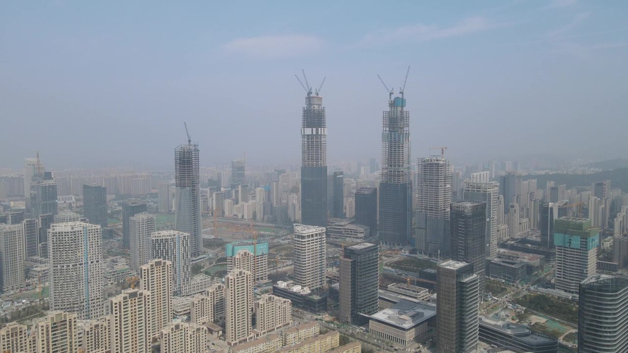 山东济南城市风光航拍 