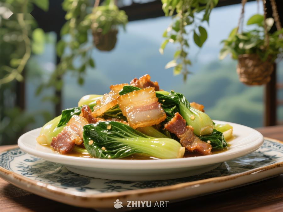 腊肉炒青菜，美味家常菜 465