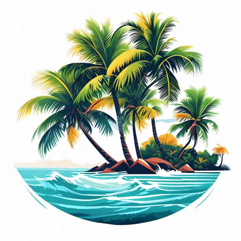 岛屿热带海边椰子树 7