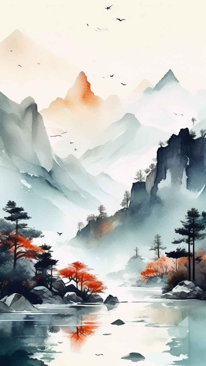 山水画国风背景 103