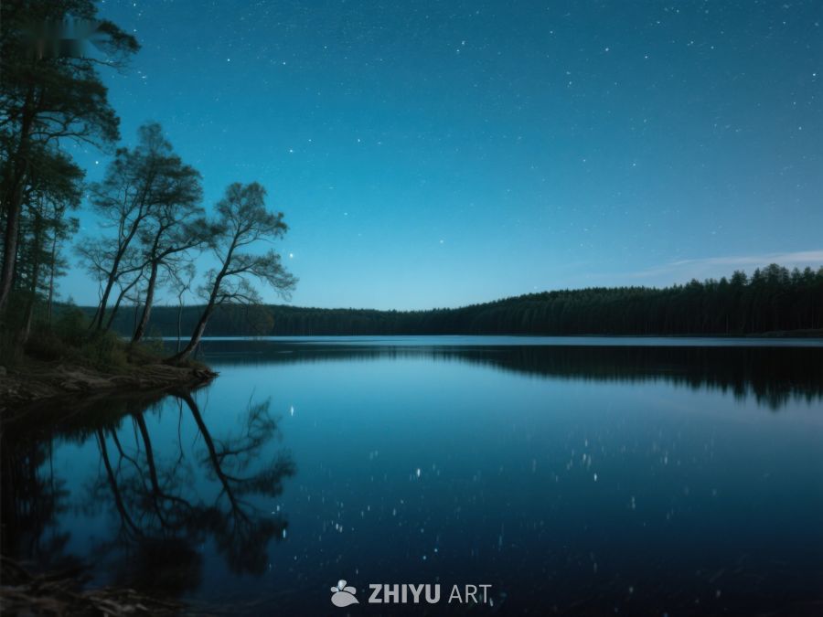 夜空下的宁静湖面 312
