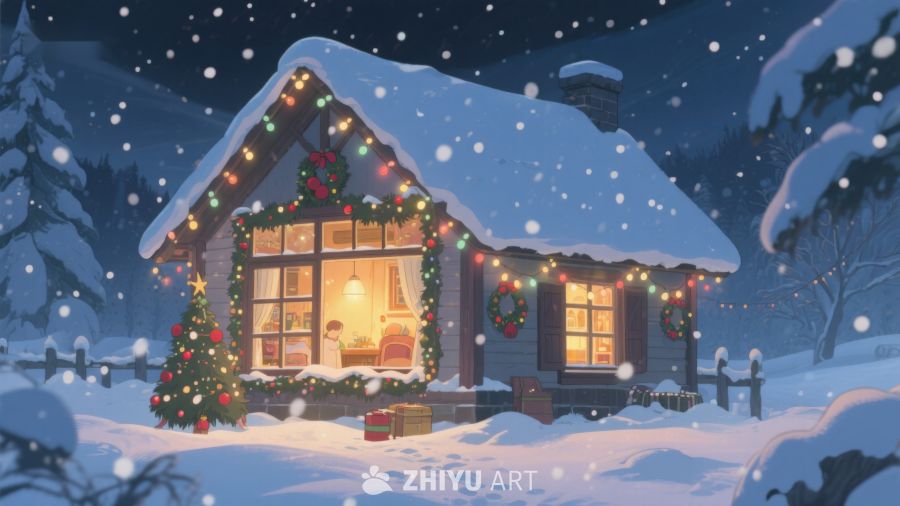 雪夜温馨小屋 442