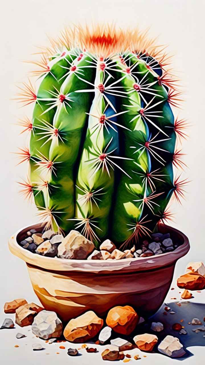 仙人掌自然植物插画 21