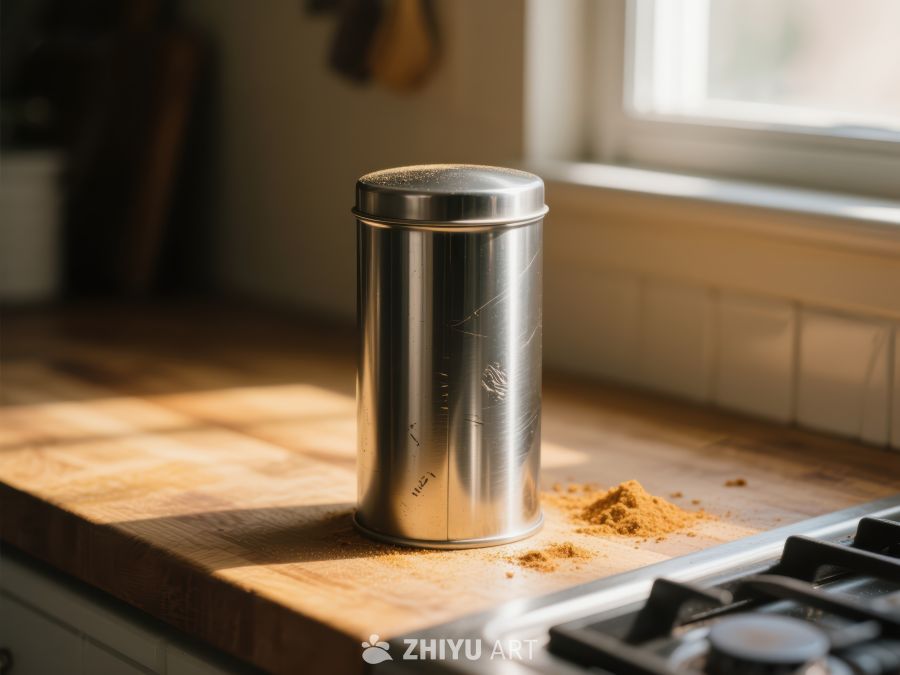 厨房台面上的金属罐 34