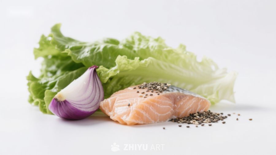 三文鱼与蔬菜食材组合