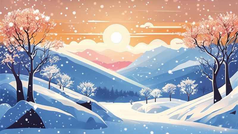 雪景唯美插画小屋 33