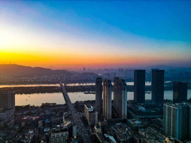 湖南长沙五一商圈航拍摄影图