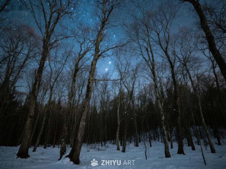 冬夜森林，星空闪烁 16