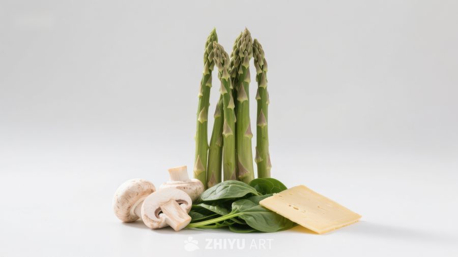 芦笋蘑菇与奶酪的清新组合