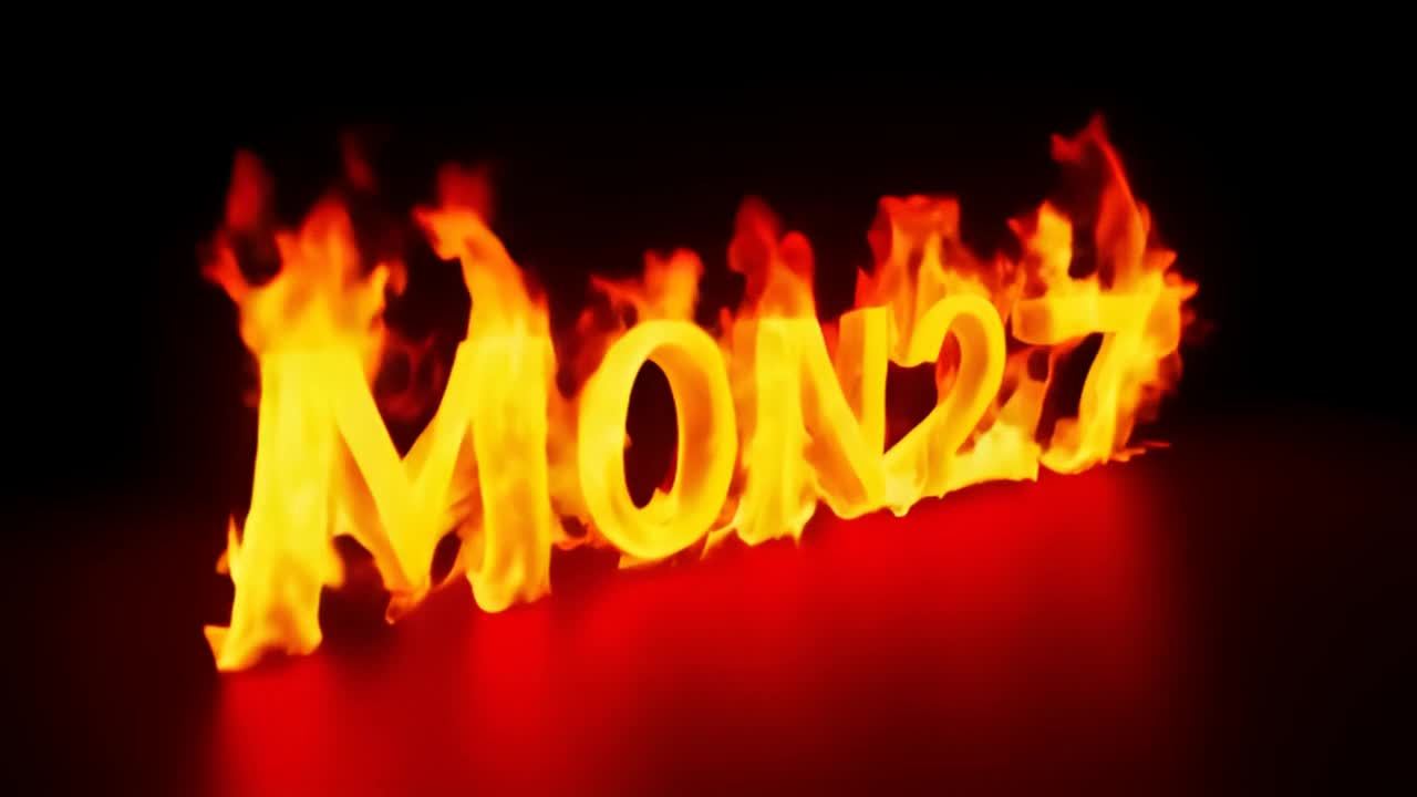 MOIN27这个词以火焰的形式出现，燃烧得非常强烈