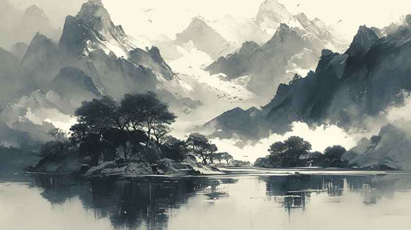 中国风水墨画水墨山水 12