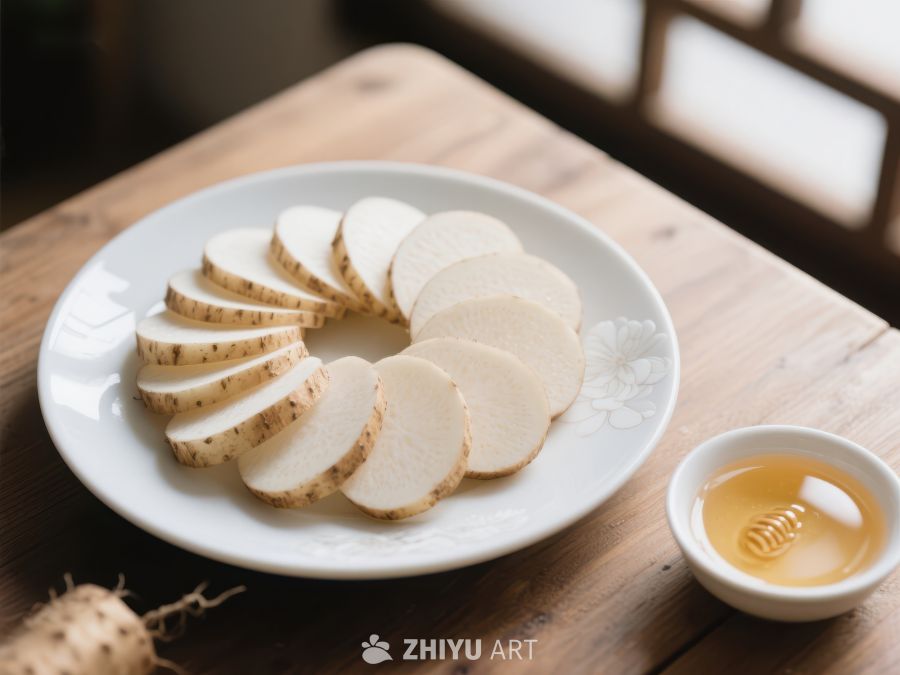 新鲜山药片与蜂蜜的健康搭配 503