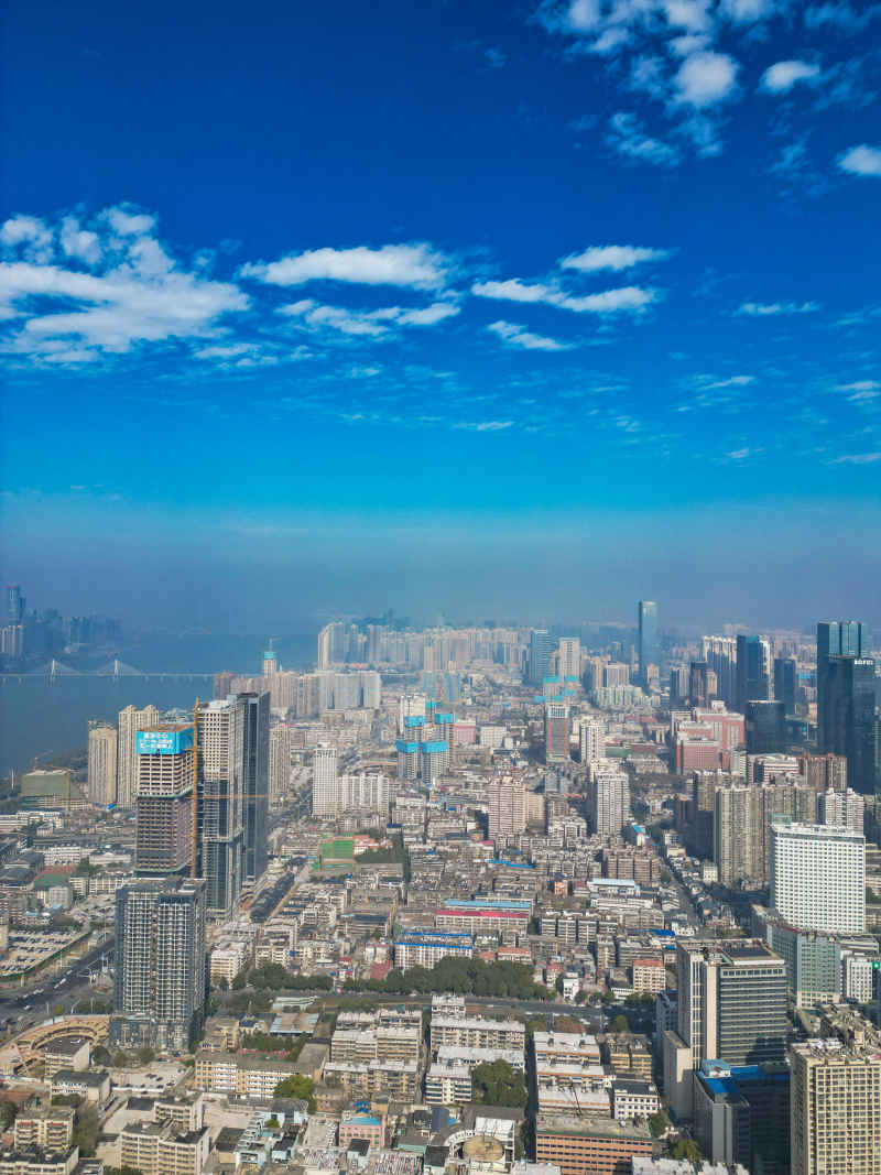 湖南长沙城市风光航拍摄影图