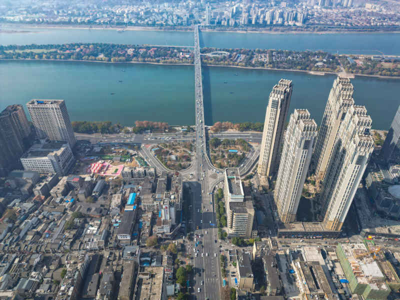 湖南长沙城市风光航拍摄影图