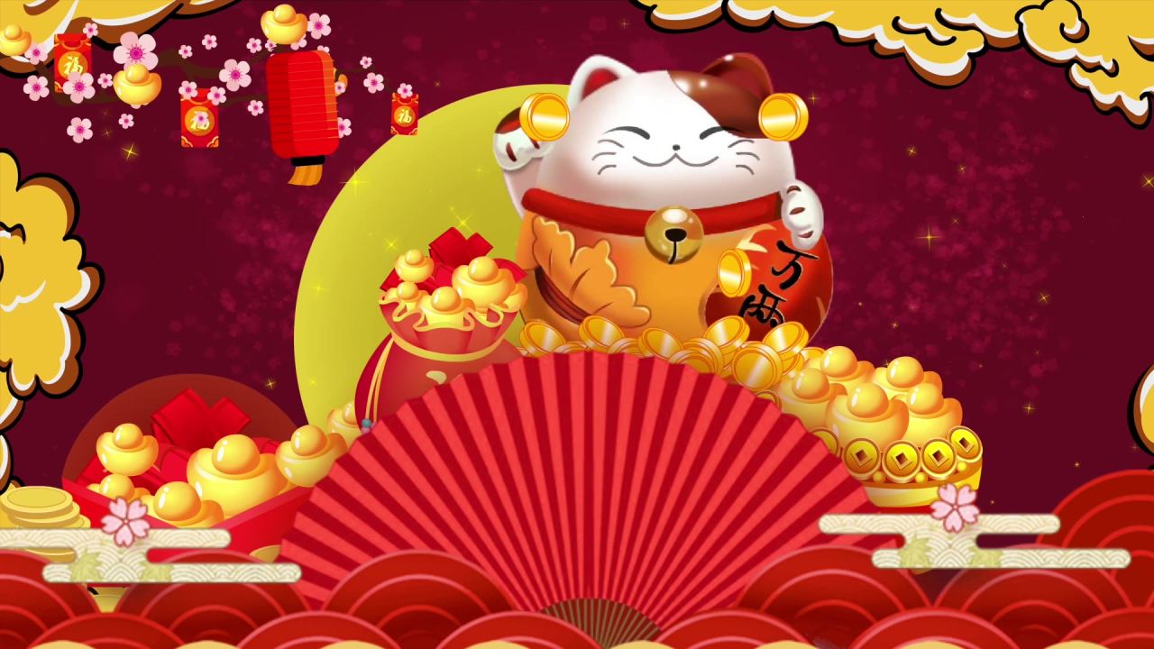 古风背景视频 中国风 意境春天 桃花 水墨 61