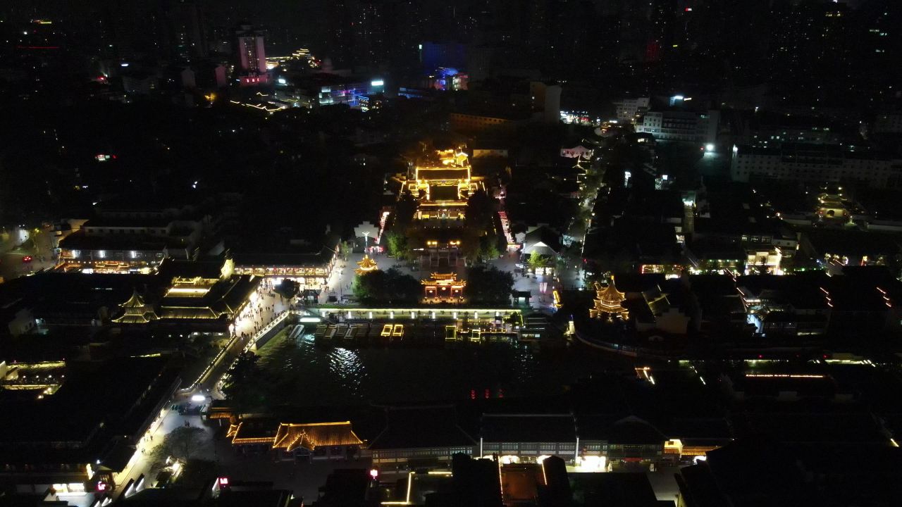 南京夫子庙5A景区夜景 