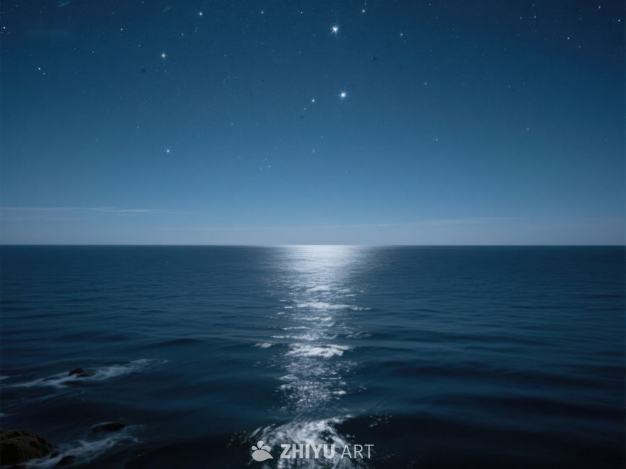 夜空下的宁静海面 355